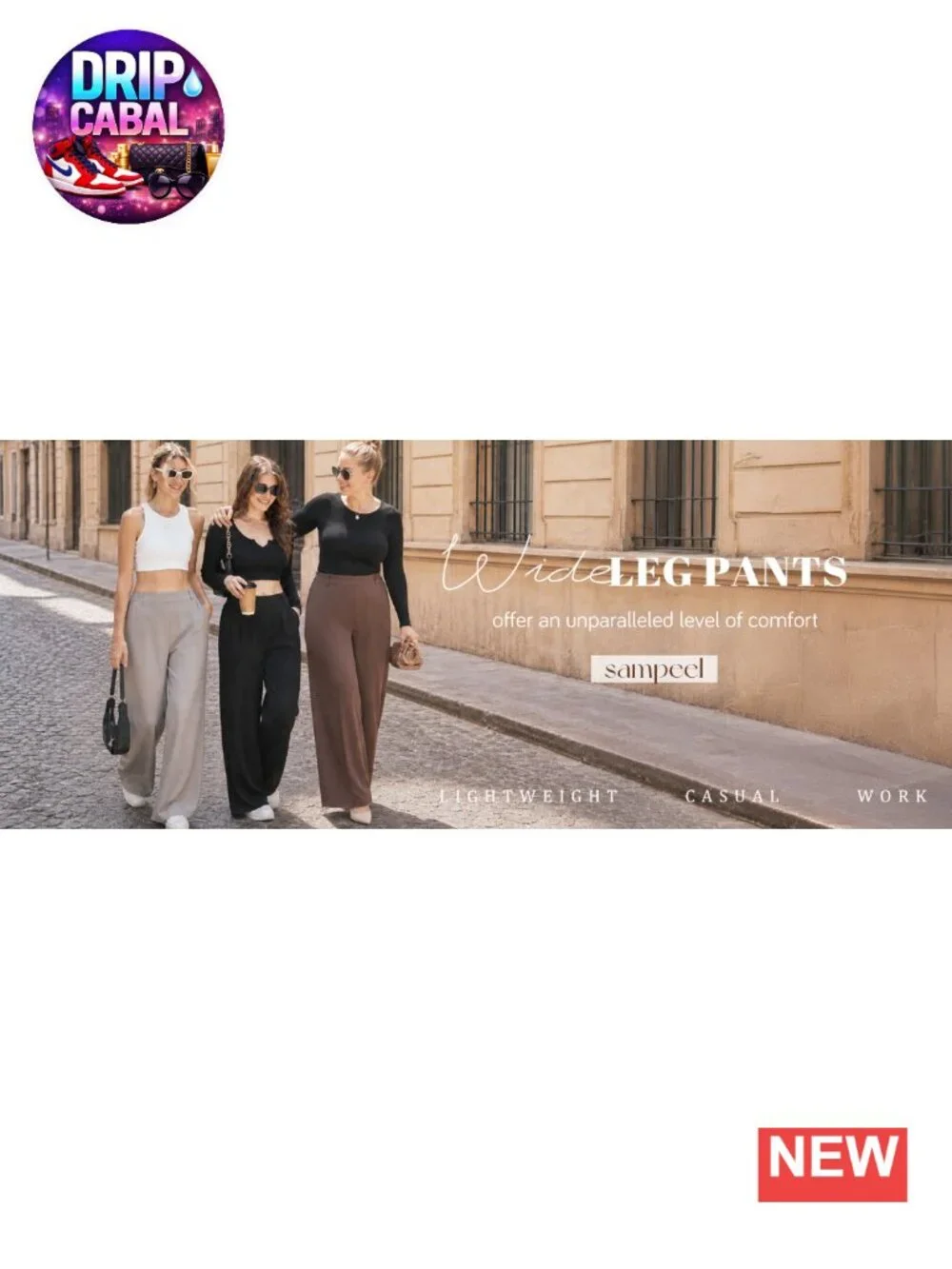 High Waisted Wide Leg Pants, Stretchy Pull On Slacks with Pockets, Business